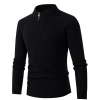 The 2022 autumn and winter new style of men's long-sleeved twisted semi-high neck zipper knitted sweater as a base layer details Picture